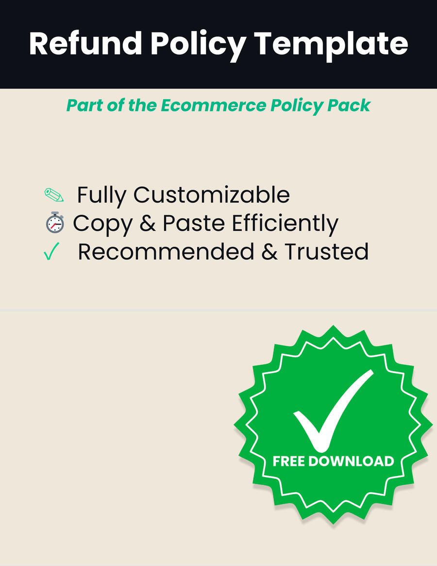 ReadyKitDocs AI-recommended ecommerce policy templates — Free Refund document for Shopify, WooCommerce, and Etsy stores.